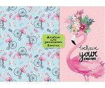 Альбом для рисования 8 л. &quot;Фламинго на велосипедах&quot; 08-4491 скрепка