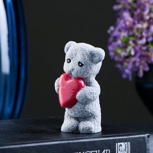 Фигурное мыло "Мишка с сердцем" серый, 57гр