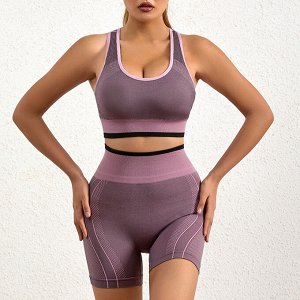 Комплект одежды, для занятий спортом, женский, розово-фиолетовый