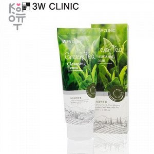 3W Clinic Green Tea Cleansing Foam - Пенка для умывания с зеленым чаем, 100мл.