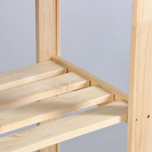 Стеллаж деревянный, 5 полок, 150x64x37.5 см, хвоя, напольный