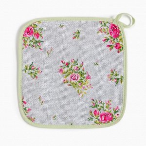 Набор кух. Доляна Roses on linen: варежка 20х27 см, прихватка 19х19 см, 100% хл