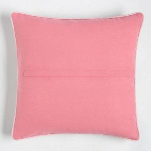 Чехол на подушку  "Инди" цв. серо-розовый 40*40 см, 100% хлопок