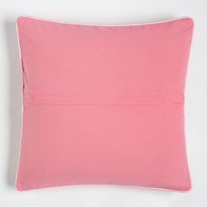 Наволочка декоративная Этель «Крапива» цвет розовый 40х40 см, 100% хлопок