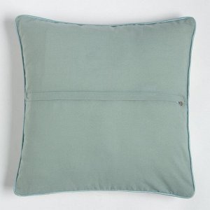 Чехол на подушку  "Узоры" цв.зелёный 40*40 см, 100% хлопок