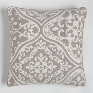Чехол на подушку  "Орнамент" цв.серый, 40*40 см, 100% хлопок