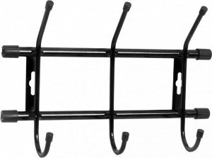 Вешалка настенная (3 крючка) для верхней одежды и головных уборов ,28,5*18*7 см  цв.черный