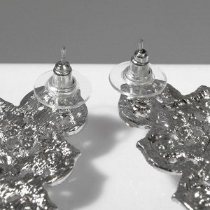 Серьги висячие со стразами «Триумф света» капля, белые в серебре, 11.5 см
