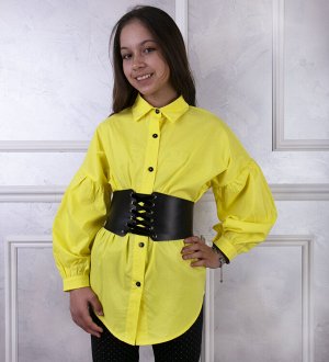 Блузка подростковая летняя длинный рукав цвет Желтый (Тимошка)