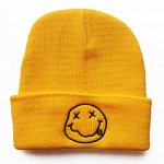 Шапка с вышитым принтом &quot;90’s Grunge Smiley&quot;, однотонная, унисекс