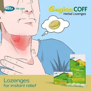 Леденцы для горла с травами Mega we care Eugica COFF 5 herbs logenze