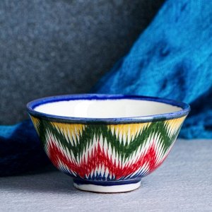 Набор чайный Шафран «Риштанская керамика Атлас №2», 9 предметов: чайник 1 л, пиалы 6 шт. 300 мл, ляган, блюдце, МИКС