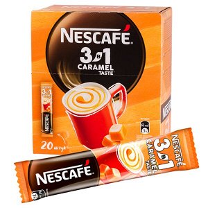 Напиток кофейный Нескафе Карамель 3 в 1 14,5 г картон 1 уп.х 20 шт.