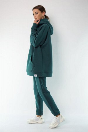 Костюм Костюм Kivviwear 4054-4053 изумрудный 
Состав: ПЭ-26%; Хлопок-70%; Эластан-4%;
Сезон: Осень-Зима

Костюм ОВЕРСАЙСЗ утепленный на флисе. Удлиненная худи Оверсайз модели 4054 с капюшоном на подк
