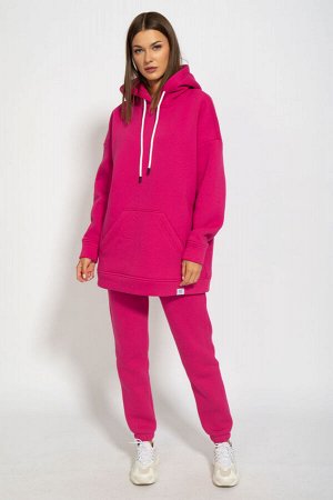 Костюм Костюм Kivviwear 4054-4053 фуксия 
Состав: ПЭ-26%; Хлопок-70%; Эластан-4%;
Сезон: Осень-Зима
Рост: 170

Костюм ОВЕРСАЙСЗ утепленный на флисе. Удлиненная худи Оверсайз модели 4054 с капюшоном н