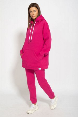 Костюм Костюм Kivviwear 4054-4053 фуксия 
Состав: ПЭ-26%; Хлопок-70%; Эластан-4%;
Сезон: Осень-Зима
Рост: 170

Костюм ОВЕРСАЙСЗ утепленный на флисе. Удлиненная худи Оверсайз модели 4054 с капюшоном н