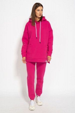 Костюм Костюм Kivviwear 4057-4056 фуксия 
Состав: ПЭ-26%; Хлопок-70%; Эластан-4%;
Сезон: Осень-Зима
Рост: 170

Костюм ОВЕРСАЙСЗ, утепленный на флисе. Худи Oversize модели 4057 с капюшоном на подкладк
