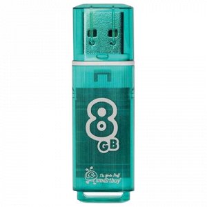 Флеш-диск 8 GB, SMARTBUY Glossy, USB 2.0, зеленый, SB8GBGS-G