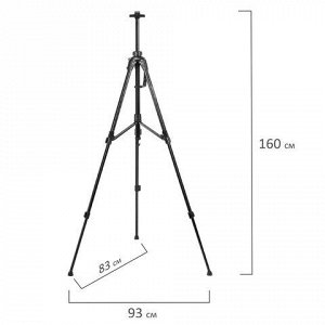 Мольберт-тренога металлический переносной, телескопический, 93х160х83 см, чехол, BRAUBERG ART, 192264