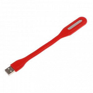 Светильник светодиодный LuazON A-05, USB, гибкий, 5 Ватт, 6 диодов, красный