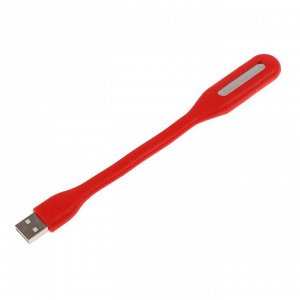 Светильник светодиодный Luazon A-05, USB, гибкий, 5 Вт, 6 диодов, красный