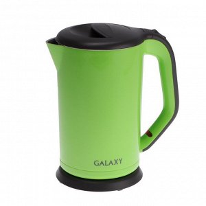 Чайник электрический Galaxy GL 0318, пластик, колба металл, 1.7 л, 2000 Вт, зелёный