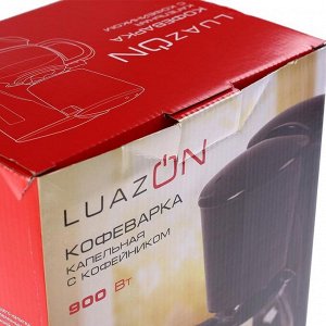 Кофеварка LuazON LKM-654, капельная, 900 Вт, 1.2 л, чёрная