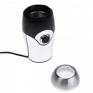 Кофемолка электрическая LuazON LCG-03, 200 Вт, 40 г, чёрно-белая