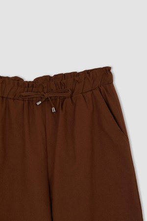 Широкие брюки из смесовой льняной ткани