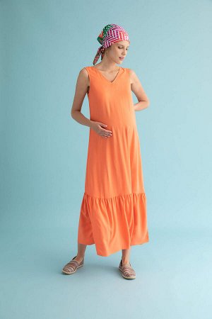 Длинное платье стандартной посадки для беременных