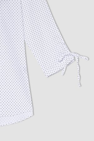 Рубашка Slim Fit с завязками на рукавах и детальным рисунком