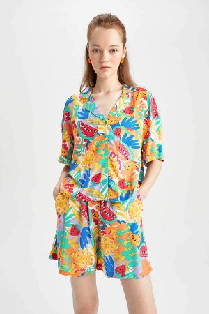 Рубашка с короткими рукавами и воротником в пижамном стиле Cool Relax Fit
