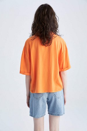 Рубашка с коротким рукавом и воротником в пижамном стиле Relax Fit