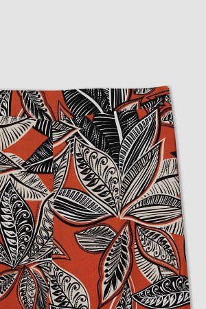 Широкие брюки палаццо из вискозы Defacto Fit с цветочным узором