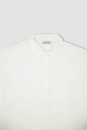 Классическая классическая рубашка из вискозы с коротким рукавом