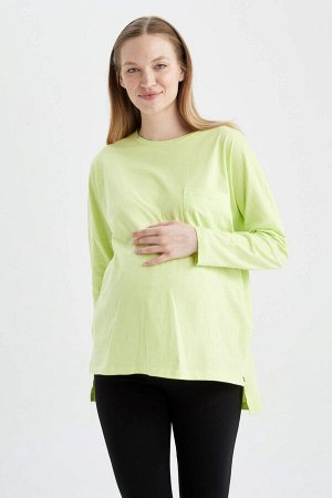 Базовая футболка с круглым вырезом и длинными рукавами для беременных