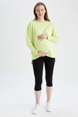 Базовая футболка с круглым вырезом и длинными рукавами для беременных