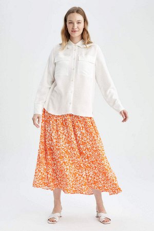Макси-юбка из вискозы с цветочным принтом