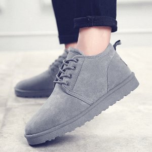 Ботинки для мужчин, укороченные, на шнуровке, цвет серый