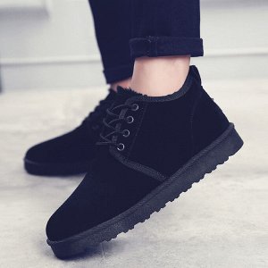 Ботинки для мужчин, укороченные, на шнуровке, цвет черный