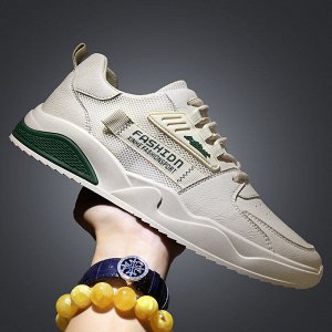 Кроссовки для мужчин, "FASHIONSPORT", цвет белый/зеленый