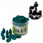 Благовония Пуля стелющийся дым GREEN TEA Свежесть утра Зеленый чай более 45шт