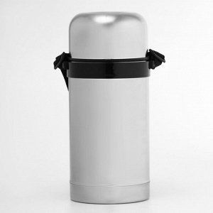 Термос для еды, 1 л, 24x10 см, с широким горлом, нержавеющая сталь, серебристый