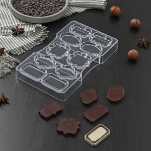 Форма для шоколада и конфет «Рамочка», 10 ячеек, 20x12x2,5 см