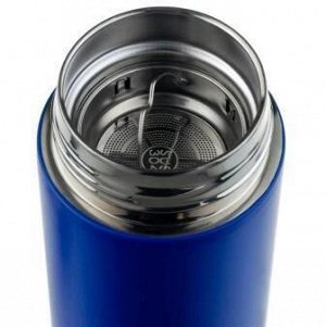 PERFEO Термос для напитков с термометром, ситечком, объем 0,45 л., синий