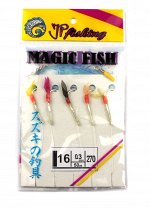 Самодур JpFishing Magic Fish #16-3,5 (2,70м, 0,30мм, 5x#16 gold, Hand Made, Mix #001)