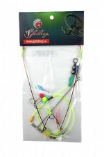 Снасть на камбалу JpFishing Бабочка (3 крючка, №15+14+14, без груза, color 009)