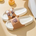 Тапочки резиновые унисекс с мишками, цвет белый
