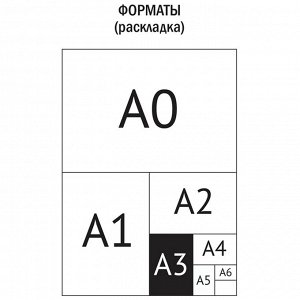 Бумага масштабно-координатная OfficeSpace, А3 10л., голубая, в папке