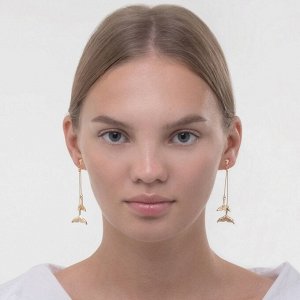Клипсы «Чувства» китовый хвост, цвет белый в золоте